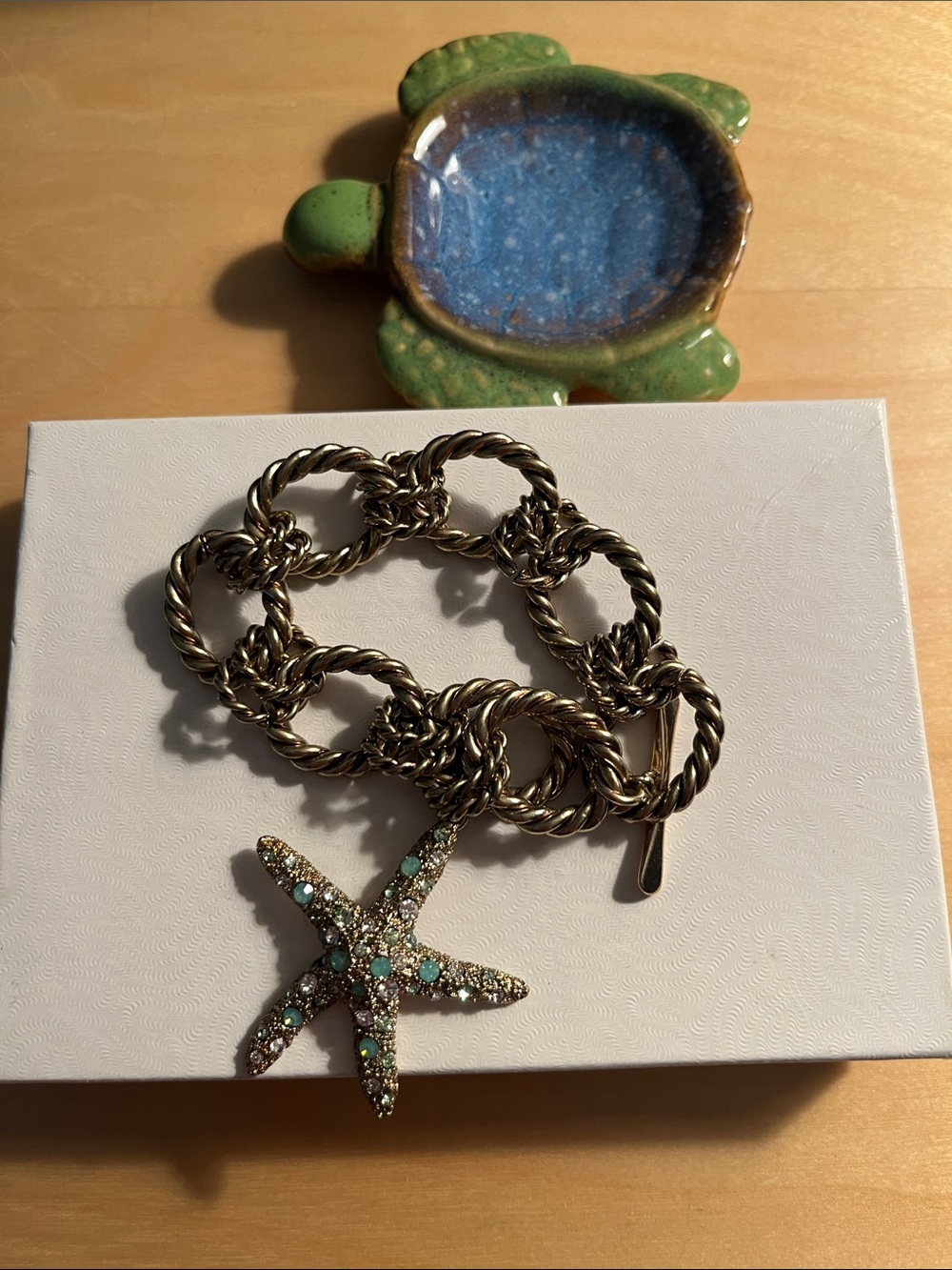 Gold large link starfish bracelet